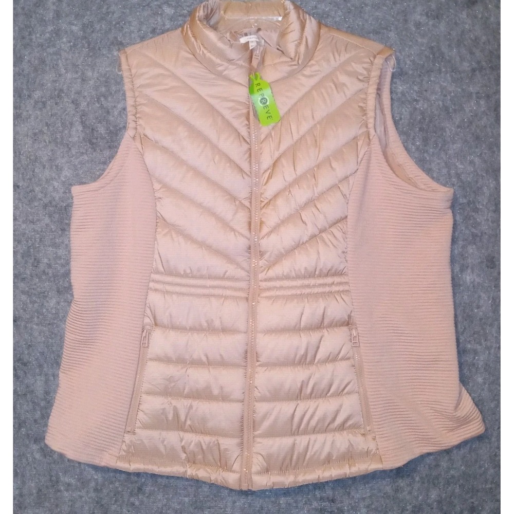 Maurices Puffer Vest Women 3X Blush Pink Repreve Insulated Ribbed Sides NEW